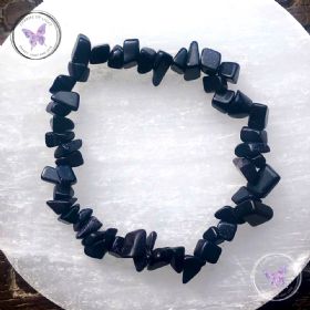 Blue Goldstone Chip Stretch Bracelet